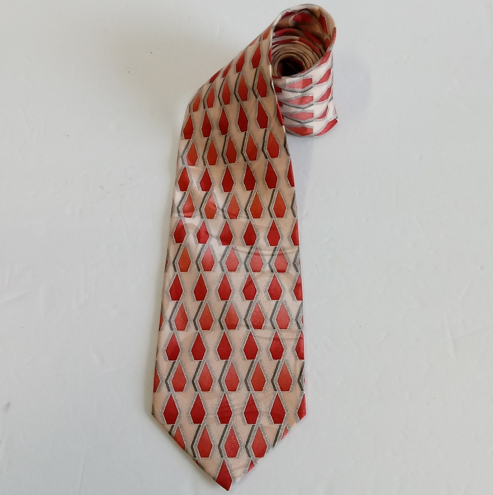 Bruno Rossi Made In Korea Silk Geometric Necktie